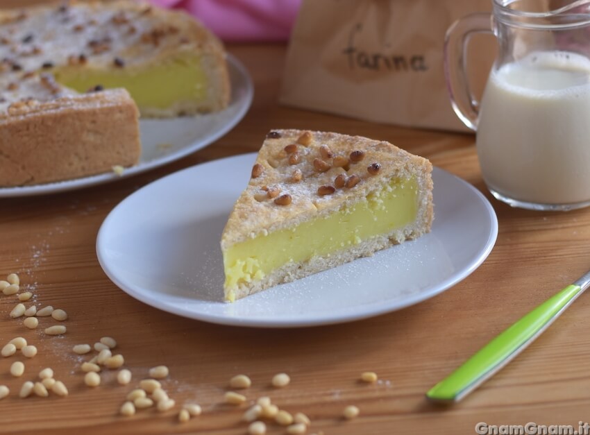 Torta della nonna senza latte né uova